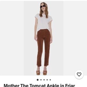 MOTHER corduroy The Tomcat Ankle Jeans in Rich Brown